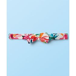 Babyhug Cotton Woven Half Sleeves Floral Printed Top & Skirts Set With Headband - Multicolour