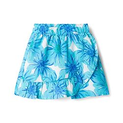 Babyhug Cotton Woven Half Sleeves Floral Printed Top & Skirts Set - Blue