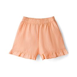 Babyhug Cotton Woven Sleeveless Solid Colour Top with Bow Applique & Shorts Set - Peach