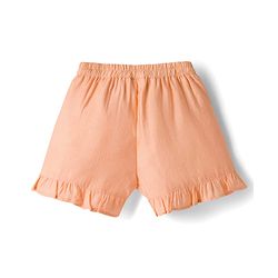 Babyhug Cotton Woven Sleeveless Solid Colour Top with Bow Applique & Shorts Set - Peach
