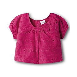 Babyhug Cotton Woven Half Sleeves Co-ords Sciffili Top & Shorts Set with Bow Applique - Fuchsia