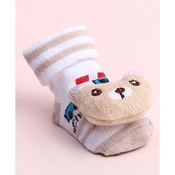 Cute Walk by Babyhug Sock Shoes With Vehicle Design & Animal Applique - Multicolour