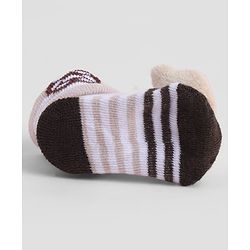 Cute Walk by Babyhug Sock Shoes With Stripes Animal Applique - Multicolour
