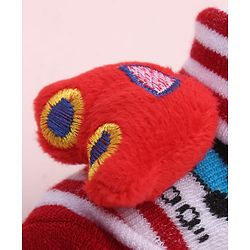 Cute Walk by Babyhug Sock Shoes With Stripes Vehicles Design & Applique - Multicolour