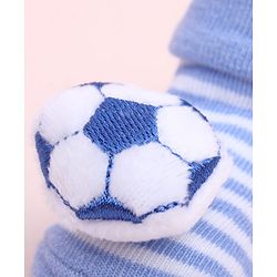 Cute Walk by Babyhug Sock Shoes With Stripes & Football Applique - Multicolour