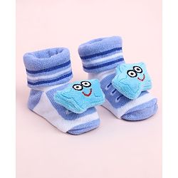 Cute Walk by Babyhug Sock Shoes With Star Applique & Stripes - Multicolour