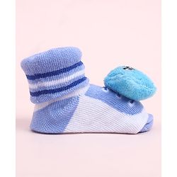Cute Walk by Babyhug Sock Shoes With Star Applique & Stripes - Multicolour