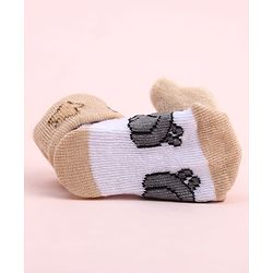 Cute Walk by Babyhug Sock Shoes With Animal Applique & Star Design - Multicolour