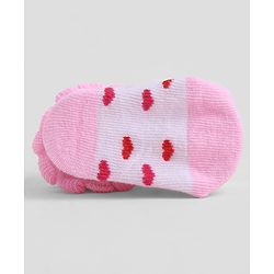 Cute Walk by Babyhug Sock Shoes With Animal Applique & Hearts Design - Multicolour