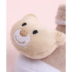 Cute Walk by Babyhug Sock Shoes With Bear Applique  - Multicolour