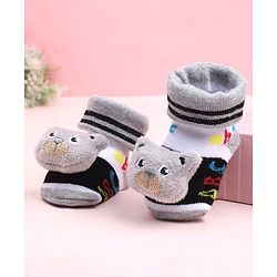 Cute Walk by Babyhug Sock Shoes With Animal Applique & Numbers Design - Multicolour
