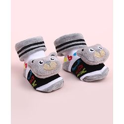 Cute Walk by Babyhug Sock Shoes With Animal Applique & Numbers Design - Multicolour