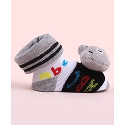 Cute Walk by Babyhug Sock Shoes With Animal Applique & Numbers Design - Multicolour