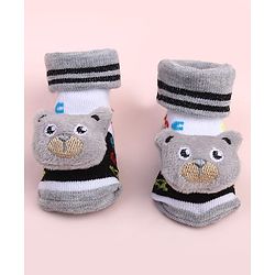 Cute Walk by Babyhug Sock Shoes With Animal Applique & Numbers Design - Multicolour
