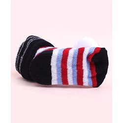 Cute Walk by Babyhug Sock Shoes With Football Applique & Stripes Design - Multicolour