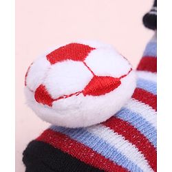 Cute Walk by Babyhug Sock Shoes With Football Applique & Stripes Design - Multicolour