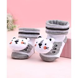 Cute Walk by Babyhug Socks Shoes With Animal Applique - Multicolor