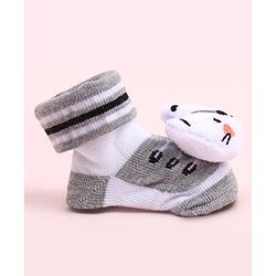 Cute Walk by Babyhug Socks Shoes With Animal Applique - Multicolor