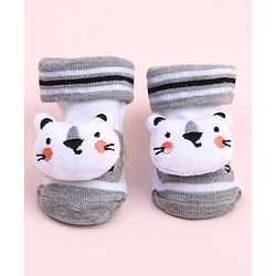 Cute Walk by Babyhug Socks Shoes With Animal Applique - Multicolor