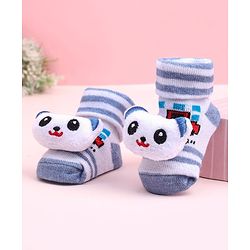 Cute Walk by Babyhug Socks Shoes With Animal Applique - Multicolor
