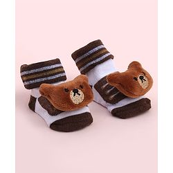 Cute Walk by Babyhug Socks Shoes With Animal Applique - Multicolor