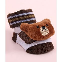 Cute Walk by Babyhug Socks Shoes With Animal Applique - Multicolor