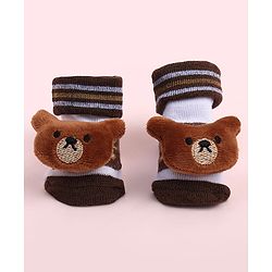 Cute Walk by Babyhug Socks Shoes With Animal Applique - Multicolor