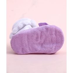 Cute Walk by Babyhug Socks Shoes With Bow Applique - Multicolor