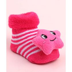 Cute Walk by Babyhug Socks Shoes With Star Applique - Multicolor