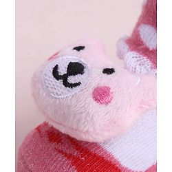 Cute Walk by Babyhug Sock Shoes With Animal Applique & Hearts Design - Multicolour