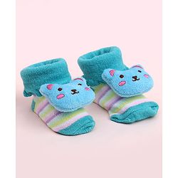 Cute Walk by Babyhug Socks Shoes With Kitty Applique - Multicolor
