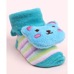 Cute Walk by Babyhug Socks Shoes With Kitty Applique - Multicolor