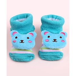Cute Walk by Babyhug Socks Shoes With Kitty Applique - Multicolor