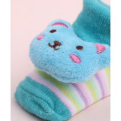 Cute Walk by Babyhug Socks Shoes With Kitty Applique - Multicolor