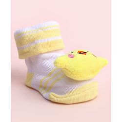 Cute Walk by Babyhug Socks Shoes With Bird Applique - Multicolor