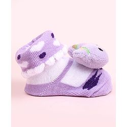 Cute Walk by Babyhug Socks Shoes With Animal Applique - Multicolor