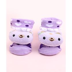 Cute Walk by Babyhug Socks Shoes With Animal Applique - Multicolor