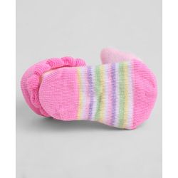 Cute Walk by Babyhug Sock Shoes With Animal Applique & Stripes Design - Multicolour