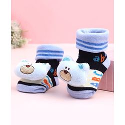Cute Walk by Babyhug Socks Shoes With Animal Applique - Multicolor