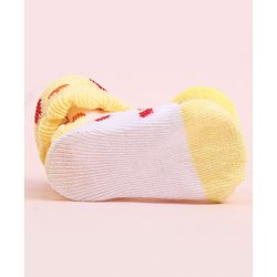 Cute Walk by Babyhug Socks Shoes With Smiley Applique - Multicolor