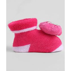 Cute Walk by Babyhug Sock Shoes With Floral Applique - Multicolour