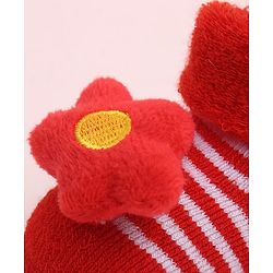 Cute Walk by Babyhug Socks Shoes With Floral Applique - Multicolor