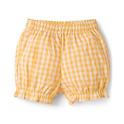 Babyhug Cotton Woven Sleeveless Checks Top & Shorts Co-ord Set - Yellow