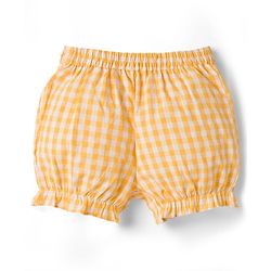 Babyhug Cotton Woven Sleeveless Checks Top & Shorts Co-ord Set - Yellow
