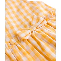 Babyhug Cotton Woven Sleeveless Checks Top & Shorts Co-ord Set - Yellow