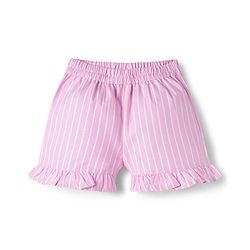 Babyhug Cotton Woven Sleeveless Checkered Co-ords Top & Shorts Set with Bow Applique - Pink