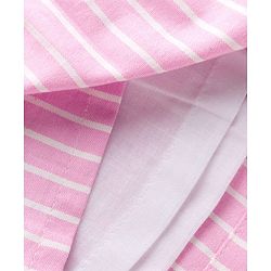 Babyhug Cotton Woven Sleeveless Checkered Co-ords Top & Shorts Set with Bow Applique - Pink