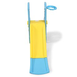 Babyhug 2-in-1 Penguine Slide With Basketball Hoop - Yellow & Blue| Smooth Slide Slide with Extended Landing| Indoor & Outdoor Active Play| Improves Motor Skills, Balance & Coordination| BIS Certified