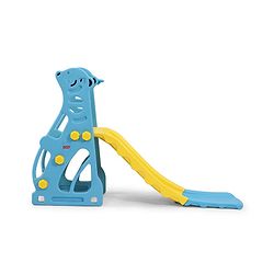 Babyhug 2-in-1 Penguine Slide With Basketball Hoop - Yellow & Blue| Smooth Slide Slide with Extended Landing| Indoor & Outdoor Active Play| Improves Motor Skills, Balance & Coordination| BIS Certified