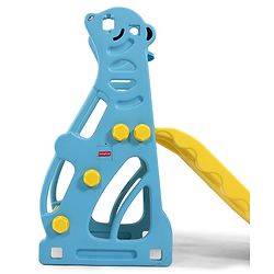Babyhug 2-in-1 Penguine Slide With Basketball Hoop - Yellow & Blue| Smooth Slide Slide with Extended Landing| Indoor & Outdoor Active Play| Improves Motor Skills, Balance & Coordination| BIS Certified